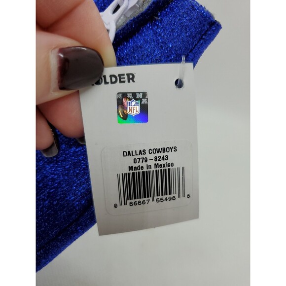Lot of (2) Dallas Cowboys NFL Glitter Zip Up Bottle Coozie Insulator Holder - Picture 3 of 4